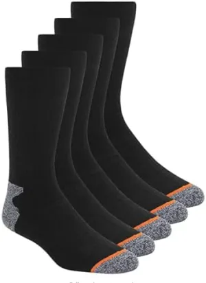 5-Pairs Men's Weatherproof Vintage Outdoor Wool Blend Crew Calf Socks