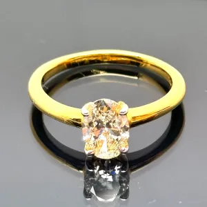 50% Off! 18K Yellow Gold Diamond1=1.09ct Ring