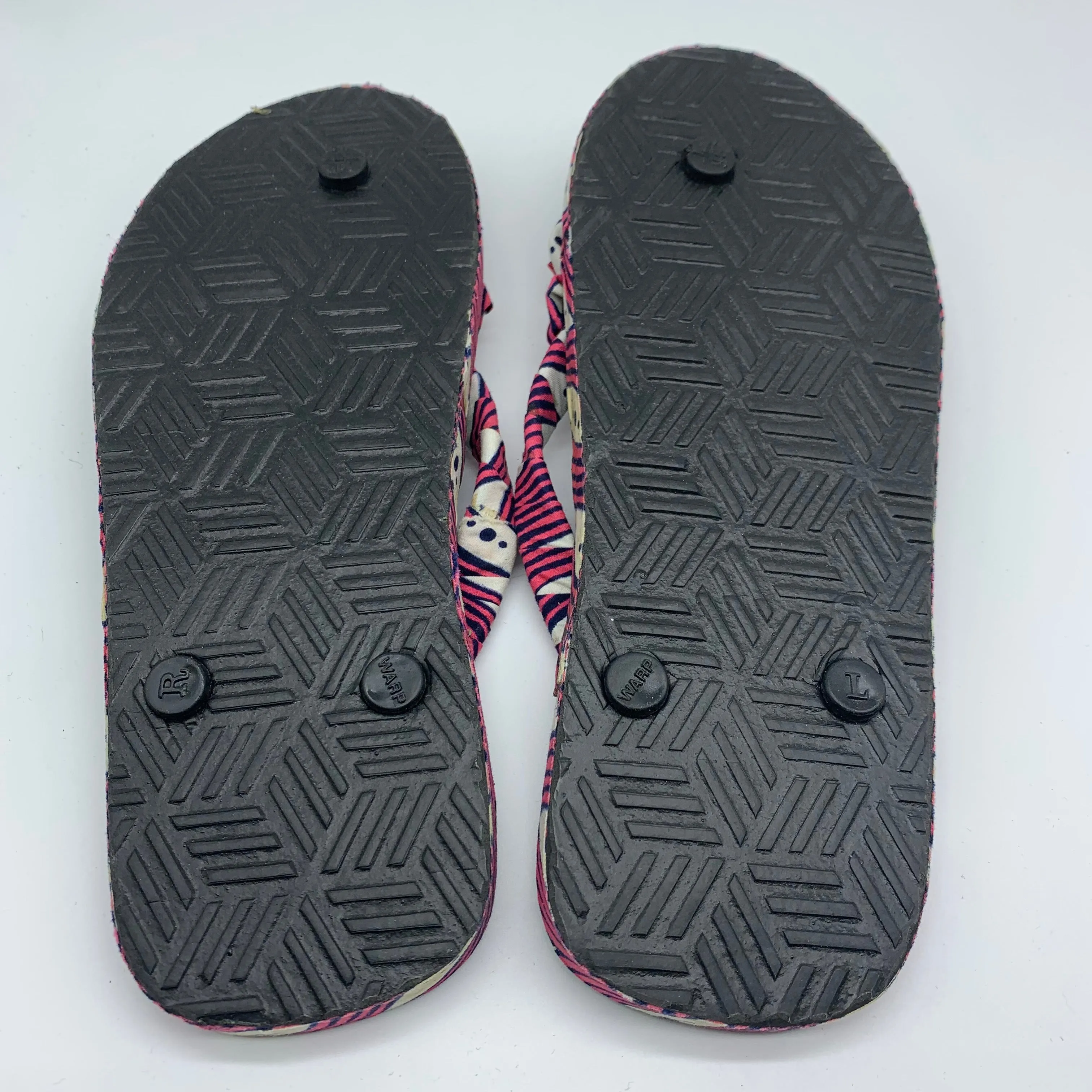 African Print Flip Plop- Flower Pink Variation Sz 6.5