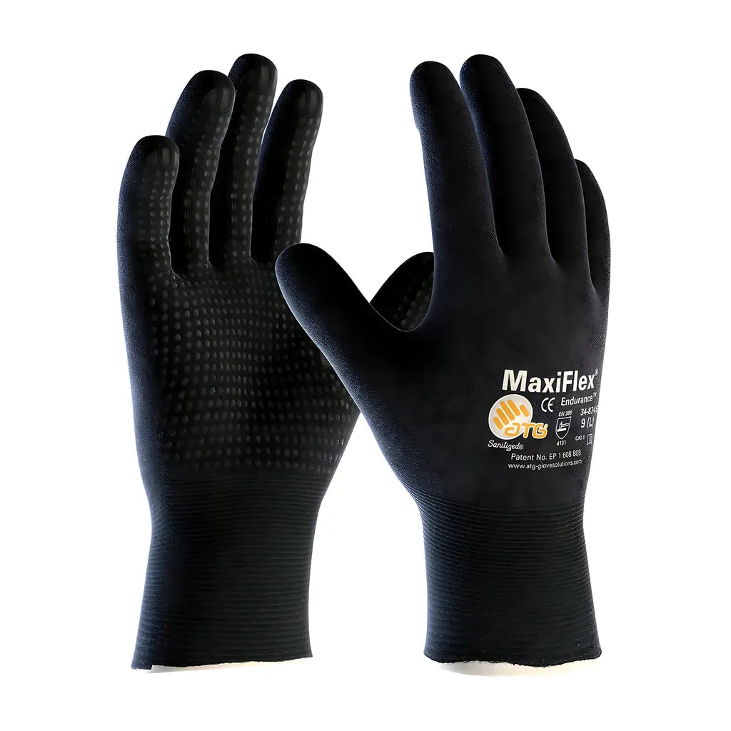 ATG 34-8745/XXL Seamless Knit Nylon / Elastane Glove with Nitrile Coated MicroFoam Grip on Full Hand - Micro Dot Palm - Touchscreen Compatible