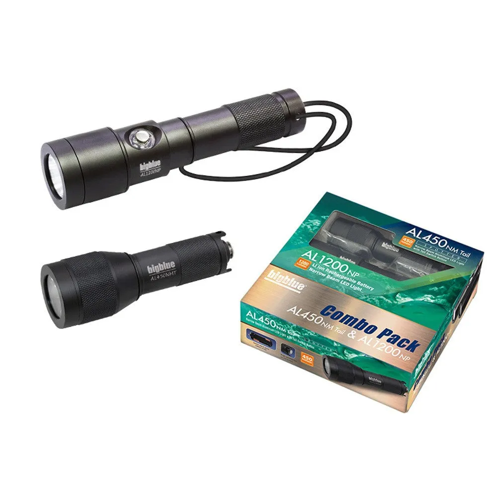 Big Blue Dive Light Combo Pack, AL450 Tail Black & AL1200