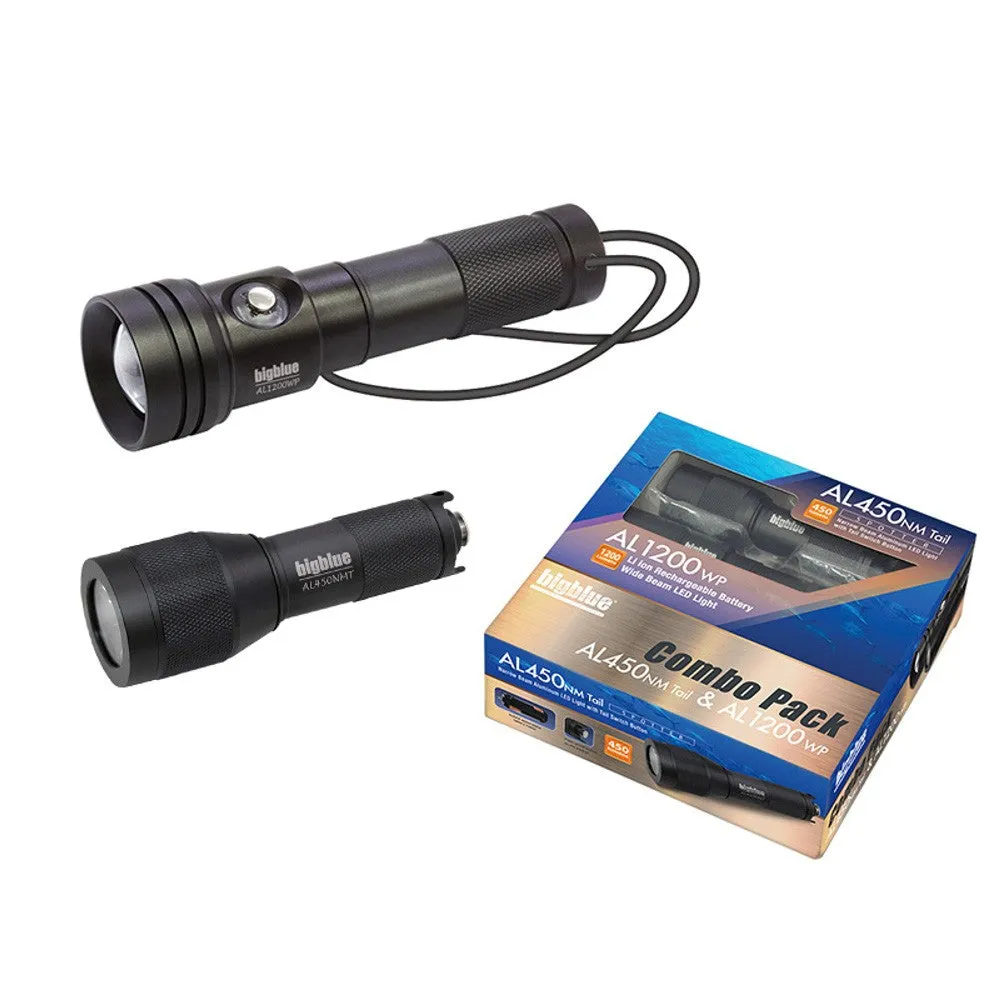Big Blue Dive Light Combo Pack, AL450 Tail Black & AL1200