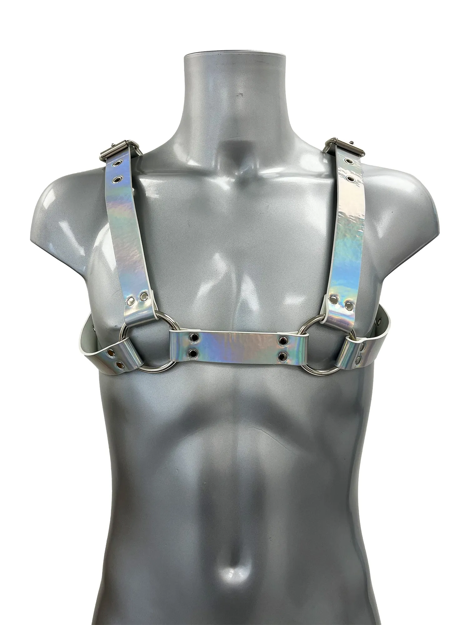 Bold Buckled Chest Harness - Rainbow