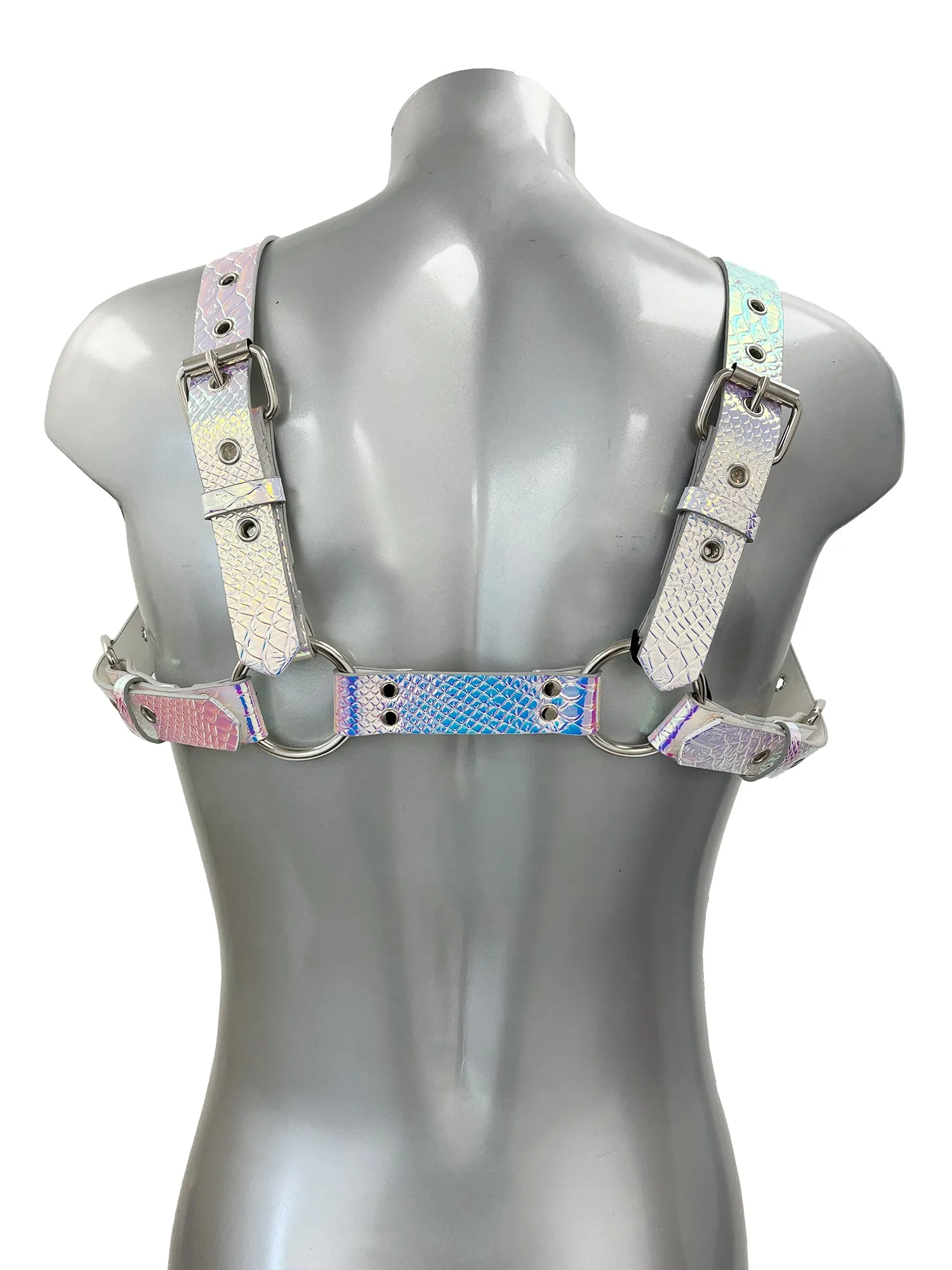 Bold Buckled Chest Harness - Rainbow