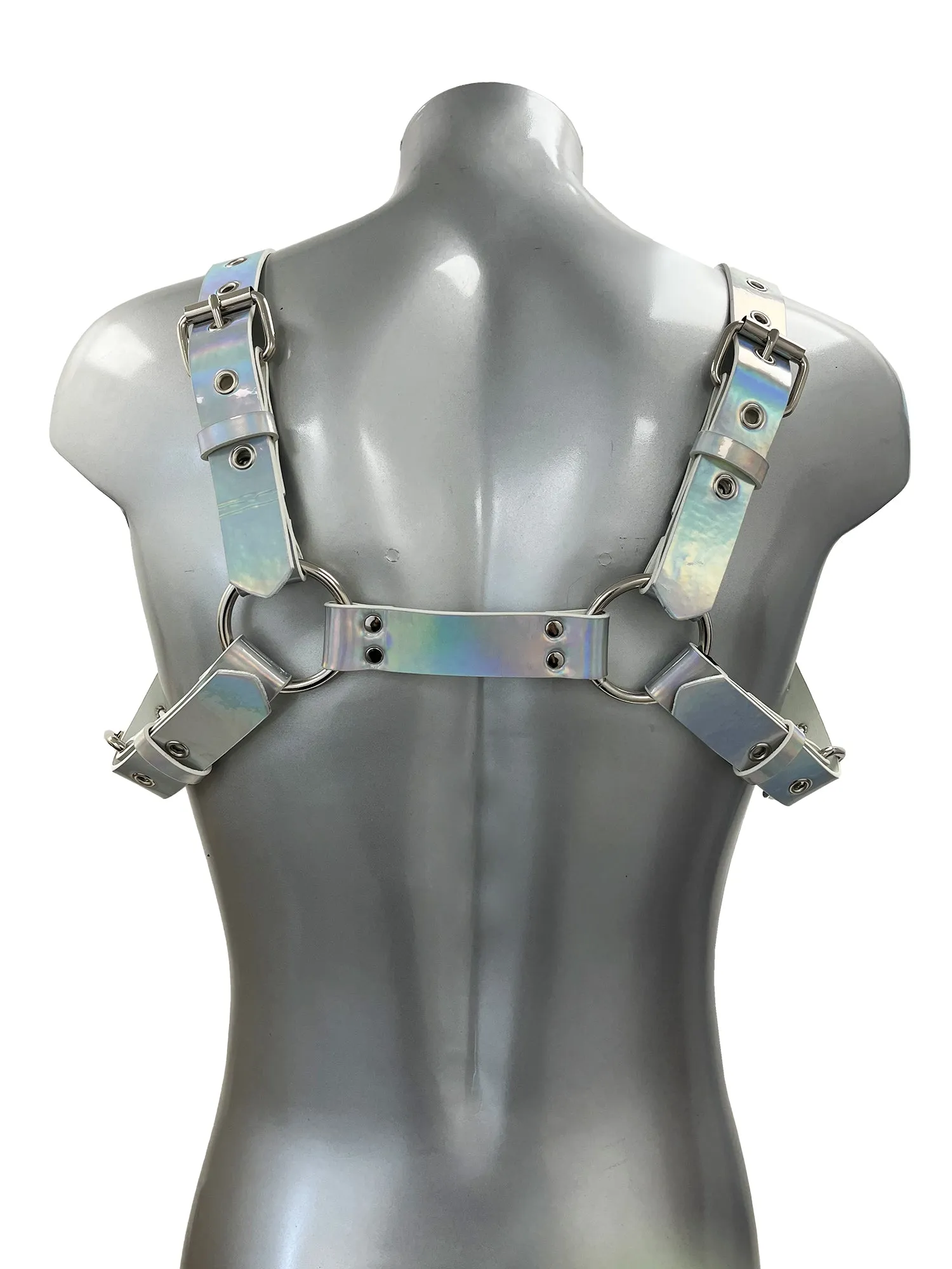 Bold Buckled Chest Harness - Rainbow