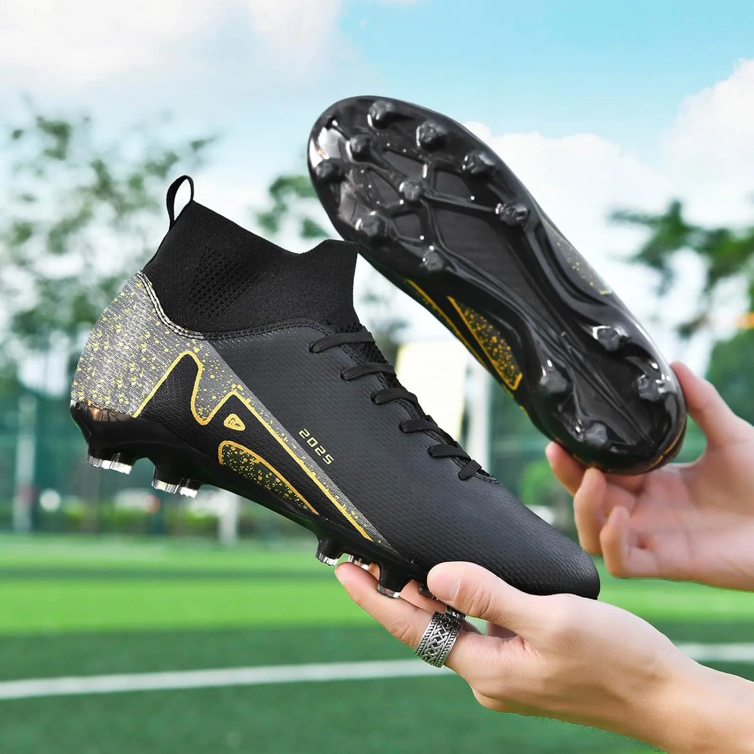 Boys' and Girls' Soccer Shoes TF Training Shoe Breathable, Anti Slip, Lightweight Sports Cleats for Boys and Girls' Football Suitable for Artificial Grass