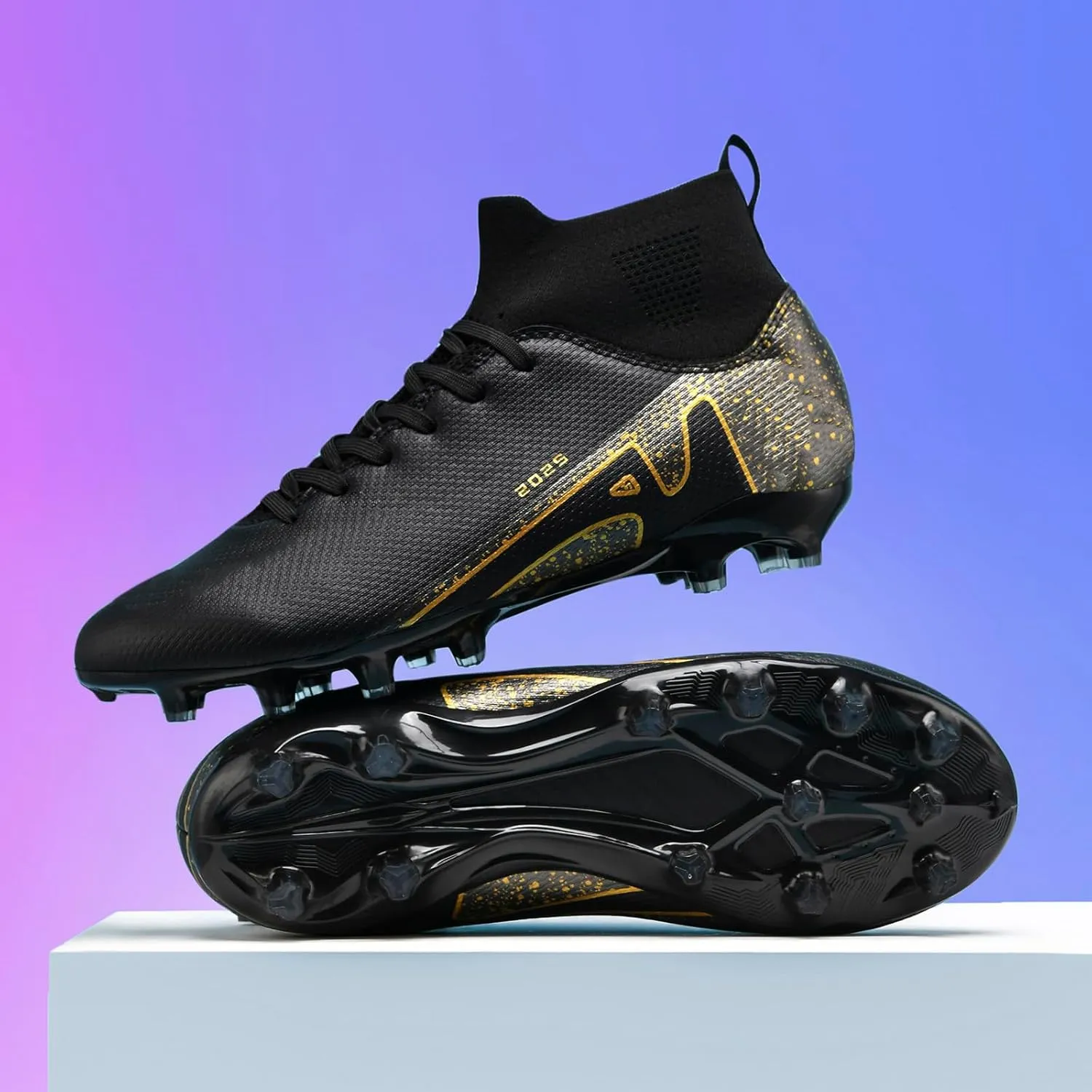 Boys' and Girls' Soccer Shoes TF Training Shoe Breathable, Anti Slip, Lightweight Sports Cleats for Boys and Girls' Football Suitable for Artificial Grass