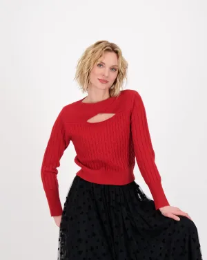 Cut Out High Neck Sweater Top