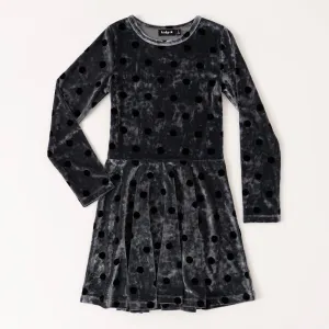 Dot Velour Dress