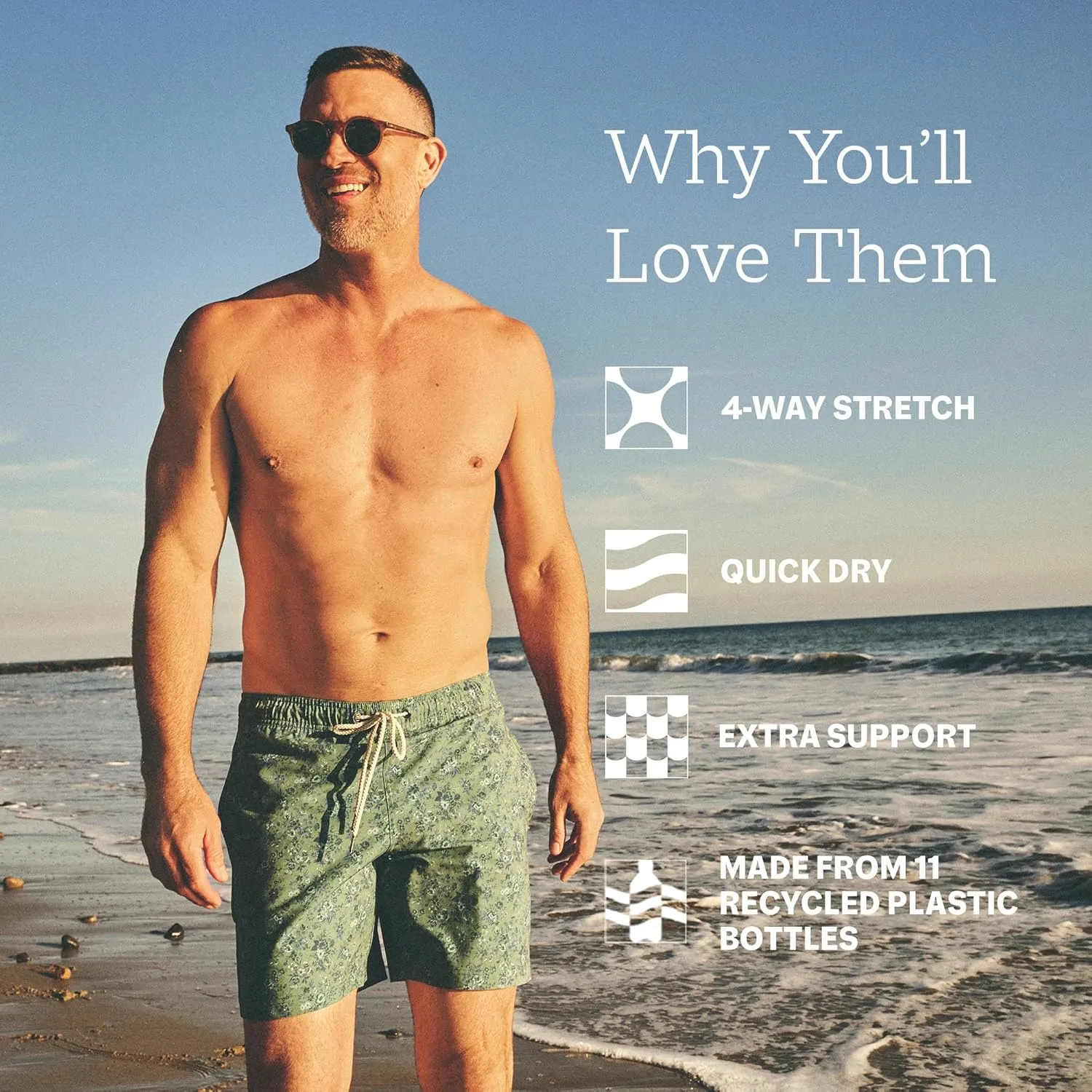 Fair Harbor The Bayberry Trunk ?C?C Men's Swim Suits with Liner, 7-inch Inseam ?C?C Anti-Chafe Classic fit Swim Trunks