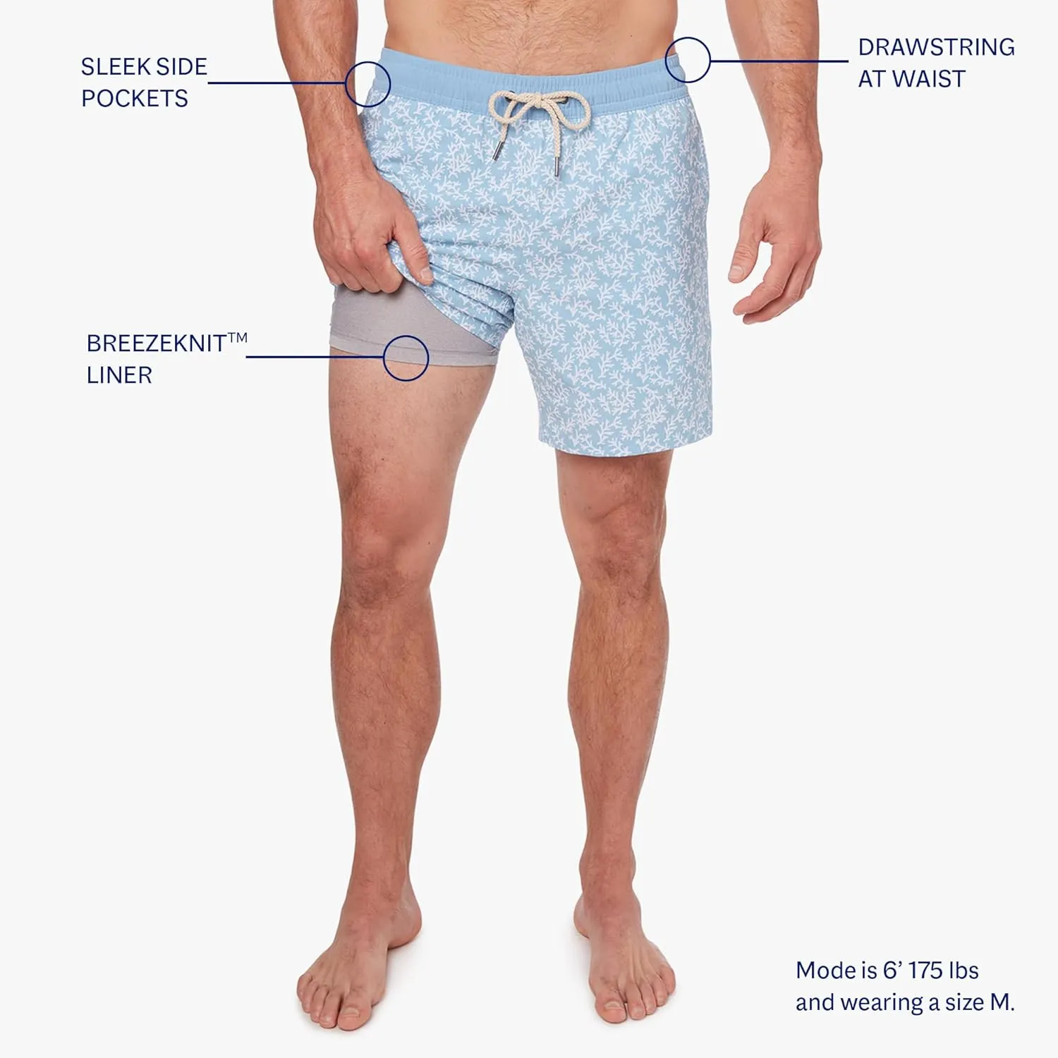 Fair Harbor The Bayberry Trunk ?C?C Men's Swim Suits with Liner, 7-inch Inseam ?C?C Anti-Chafe Classic fit Swim Trunks