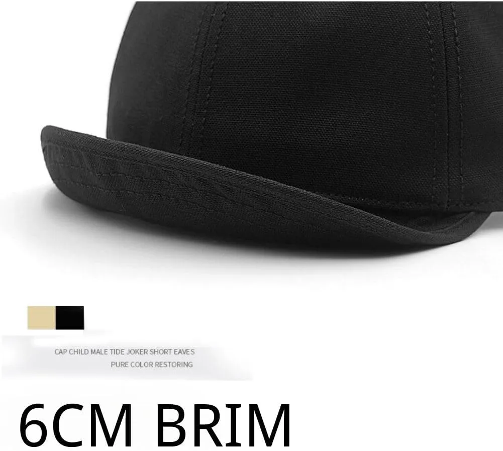 FASHIXD XXL Up-Turn Short Brim Baseball Cap for Men Short Bill Trucker Hat Casual Peaked Cap