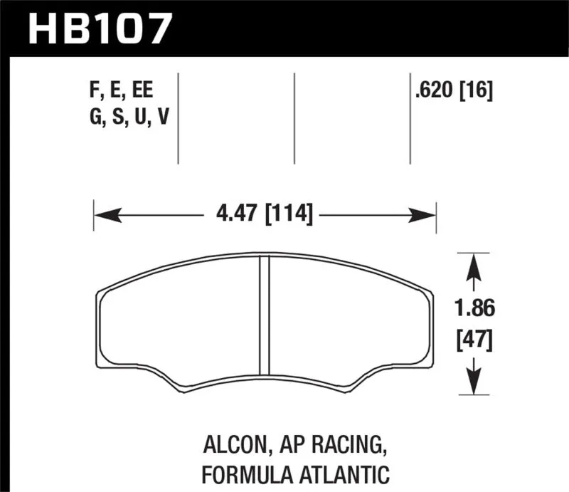 Hawk ER-1 Race Brake Pad Set - Alcon/AP Racing Motorsport Caliper - HB107D.620