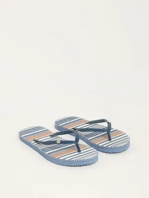 LUNA BLU Blue Striped Flip-Flop