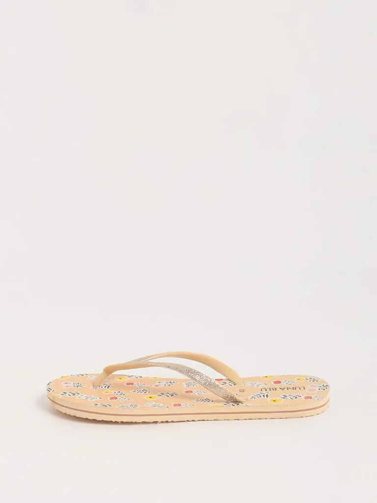 LUNA BLU Peach Floral Flip-Flop
