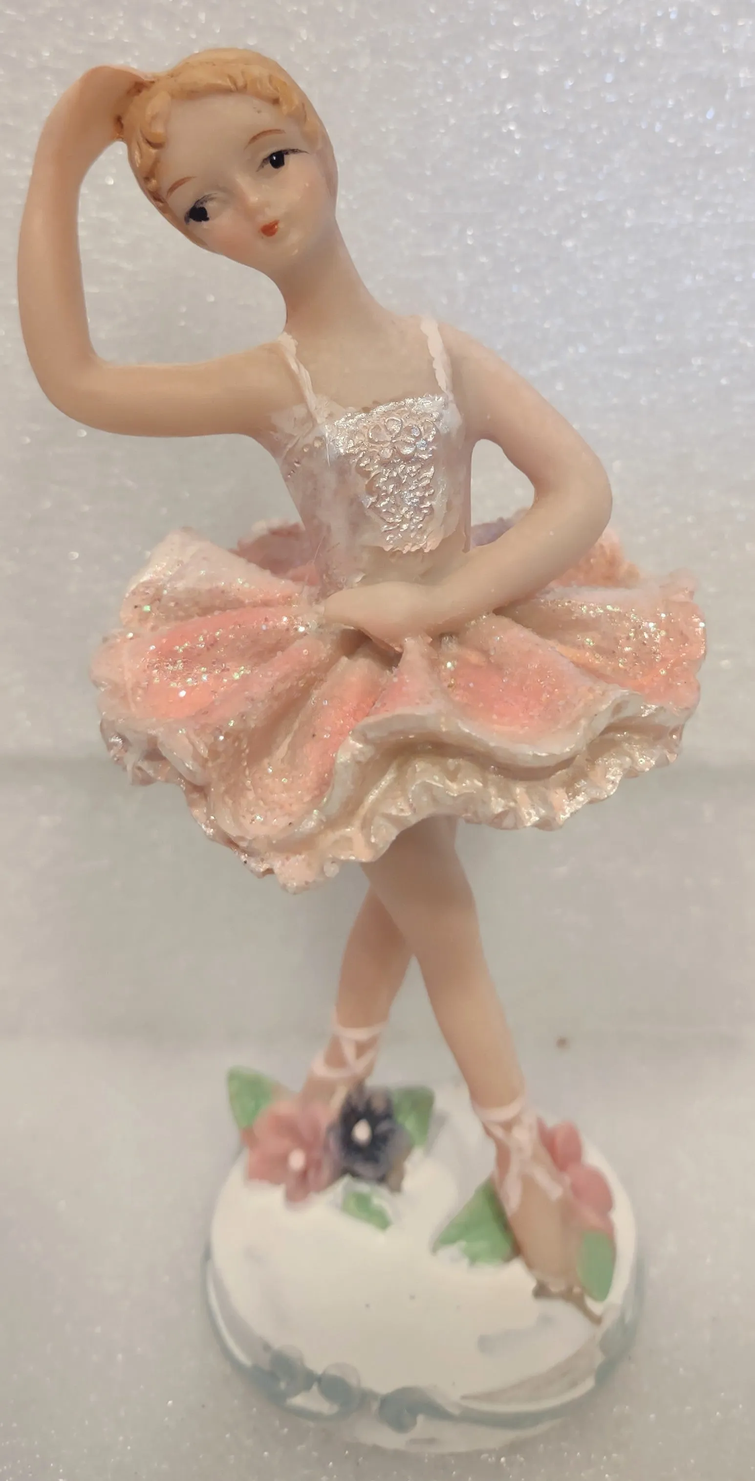 Painted Resin Ballerina Figurine  Assorted Dress Colors 5"