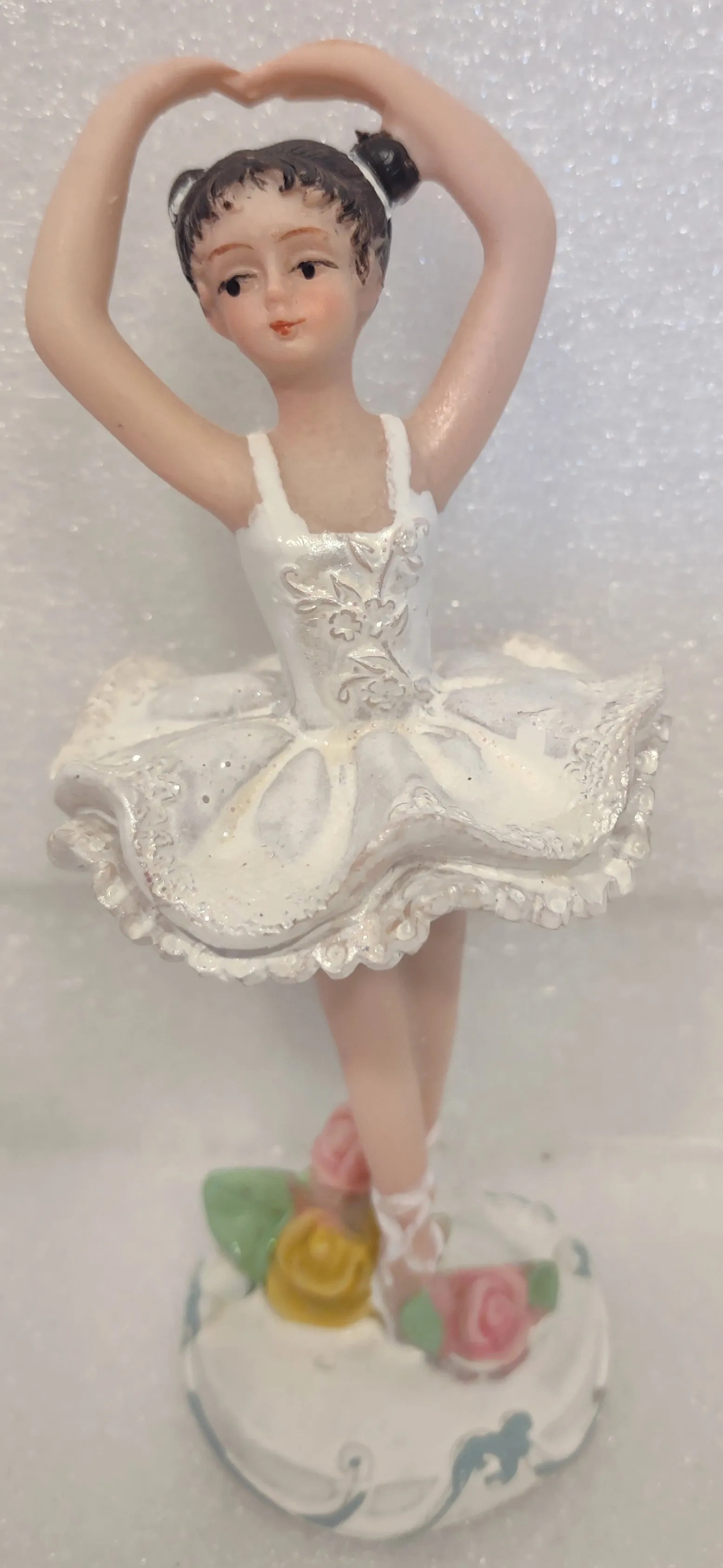 Painted Resin Ballerina Figurine  Assorted Dress Colors 5"