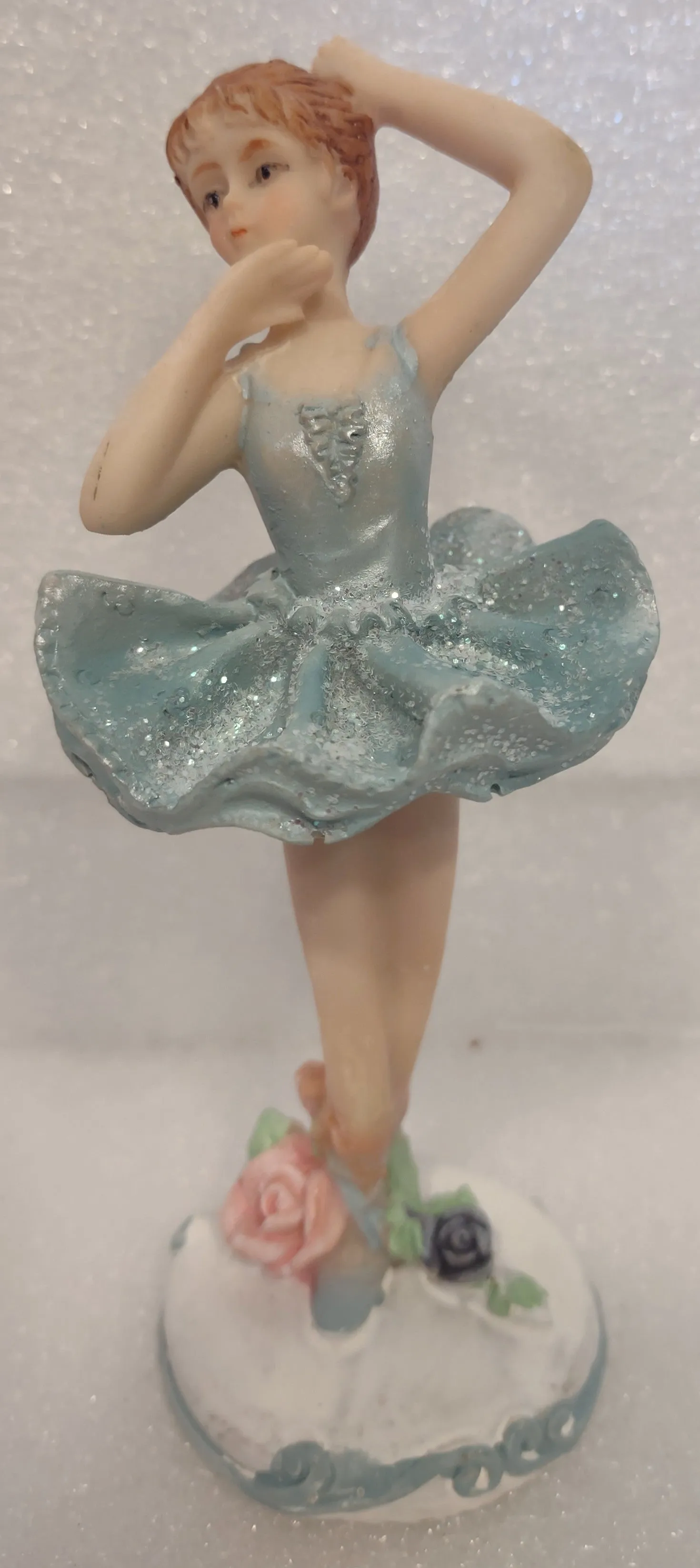 Painted Resin Ballerina Figurine  Assorted Dress Colors 5"