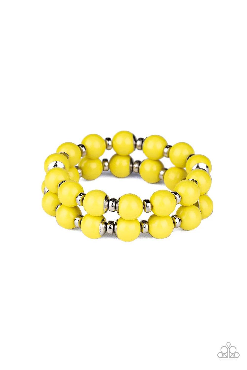 Paparazzi Bubble Blast Off Bracelet Yellow