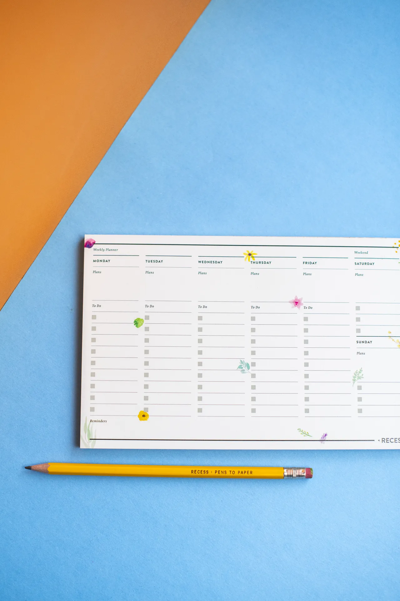 Recess : Botanical Weekly Planner Pad
