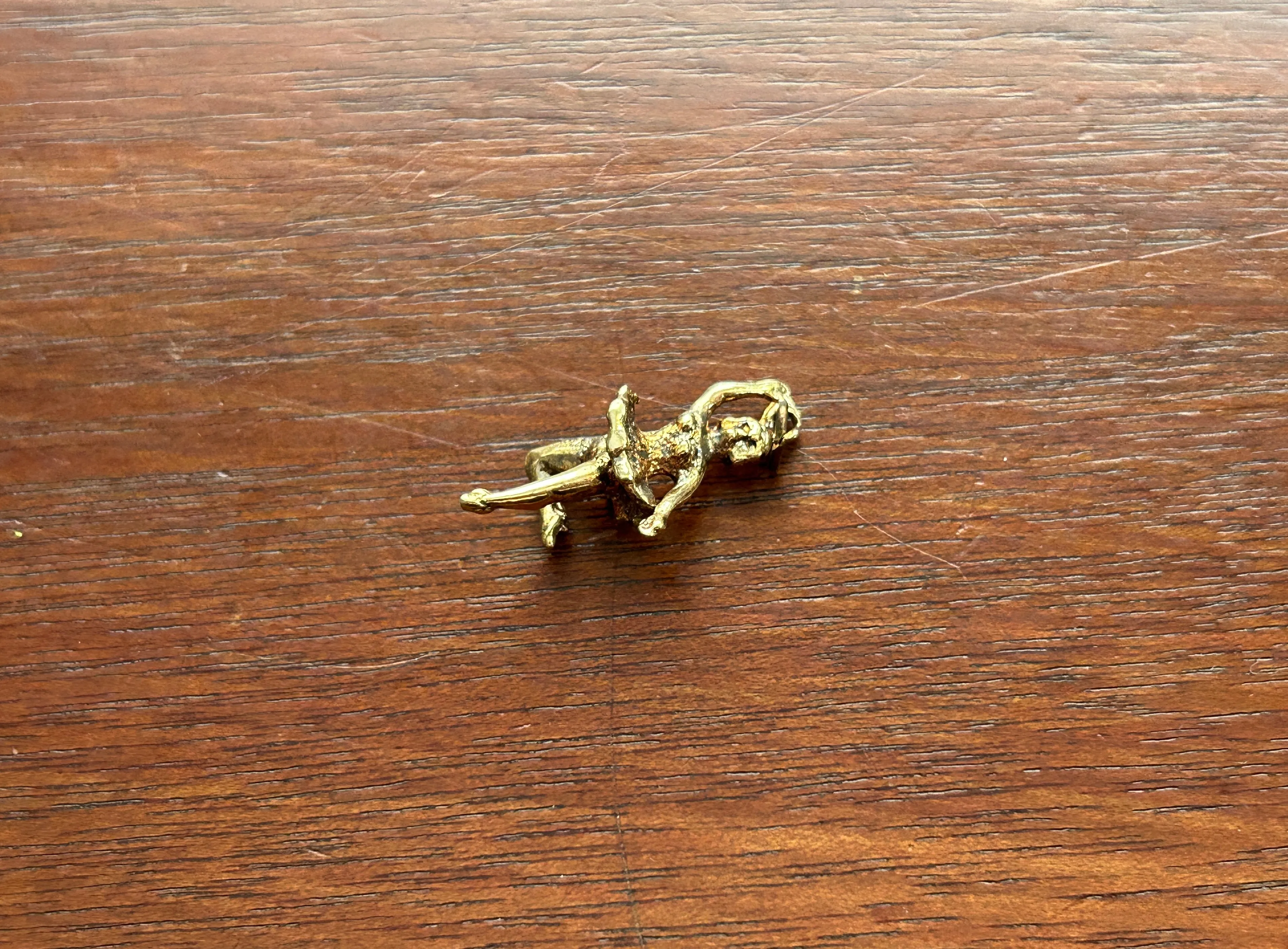 Retro Style Gold Tone Ballerina Charm Tutu