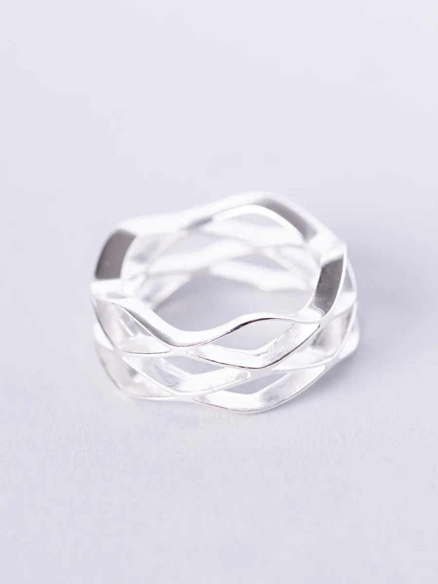 Sterling Silver Criss Cross Ring