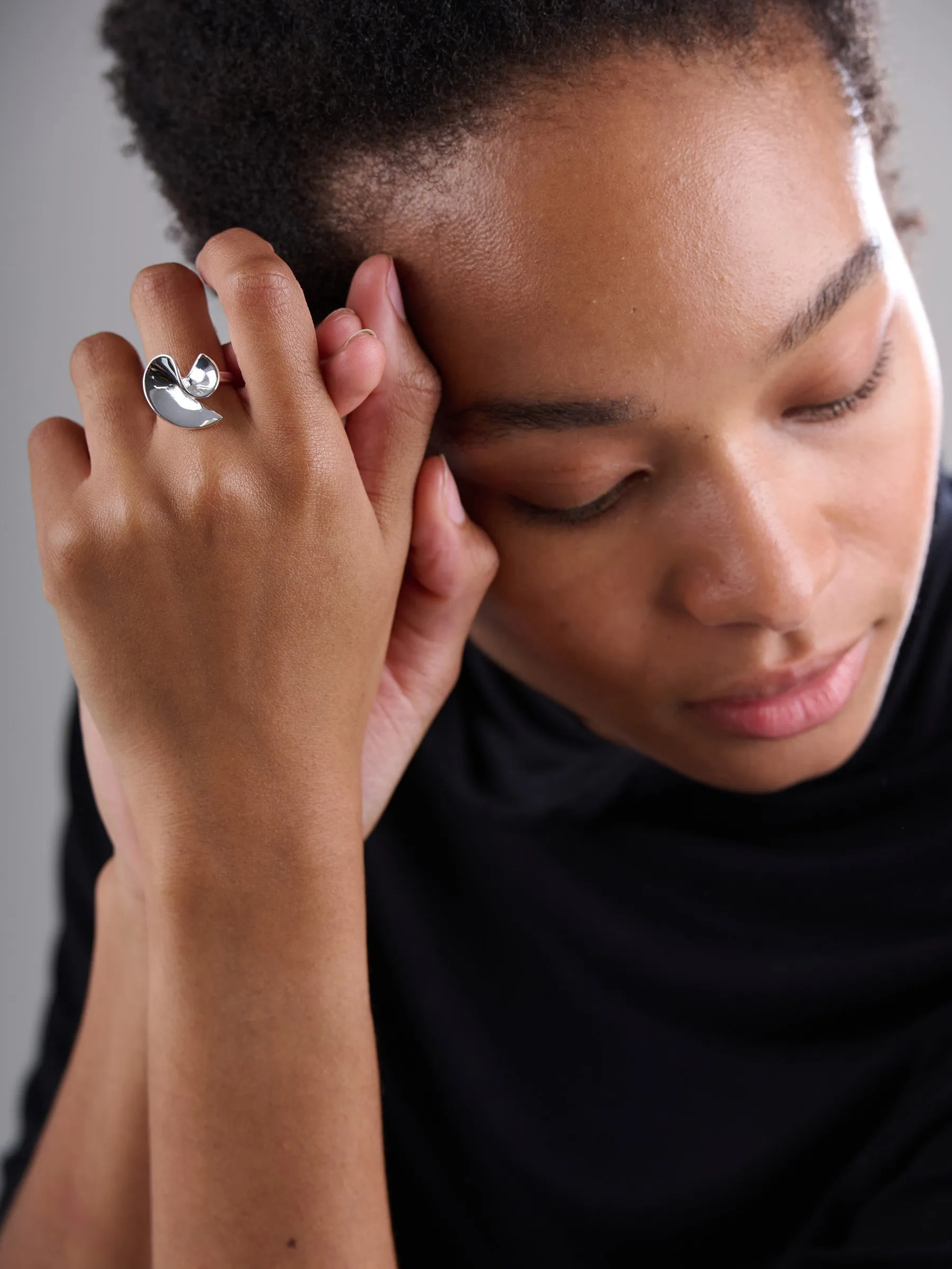 Sterling Silver Statement Swirl Ring